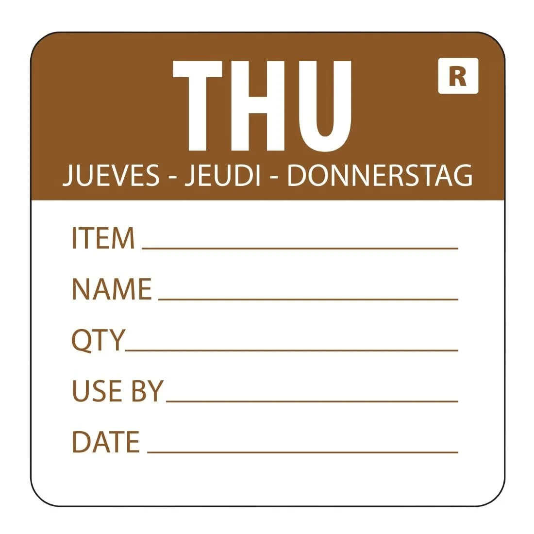Vogue Removable Day of the Week Label Thursday