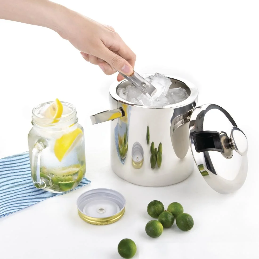 Ice Bucket with Lid and Tongs - Image 7