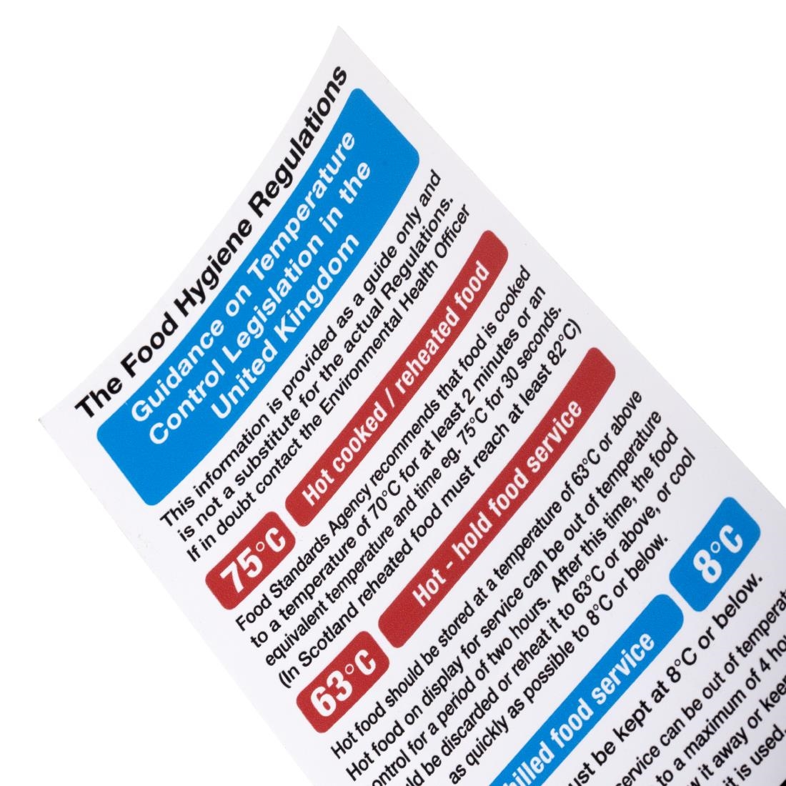 2006 Food Act Cook Chill Guidelines Sign