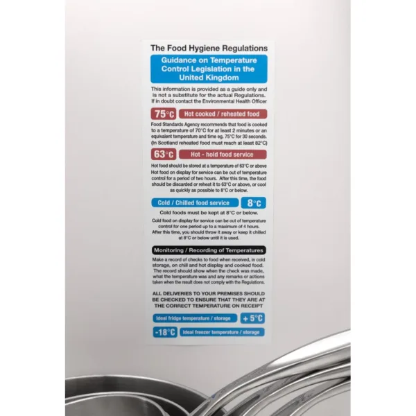 2006 Food Act Cook Chill Guidelines Sign