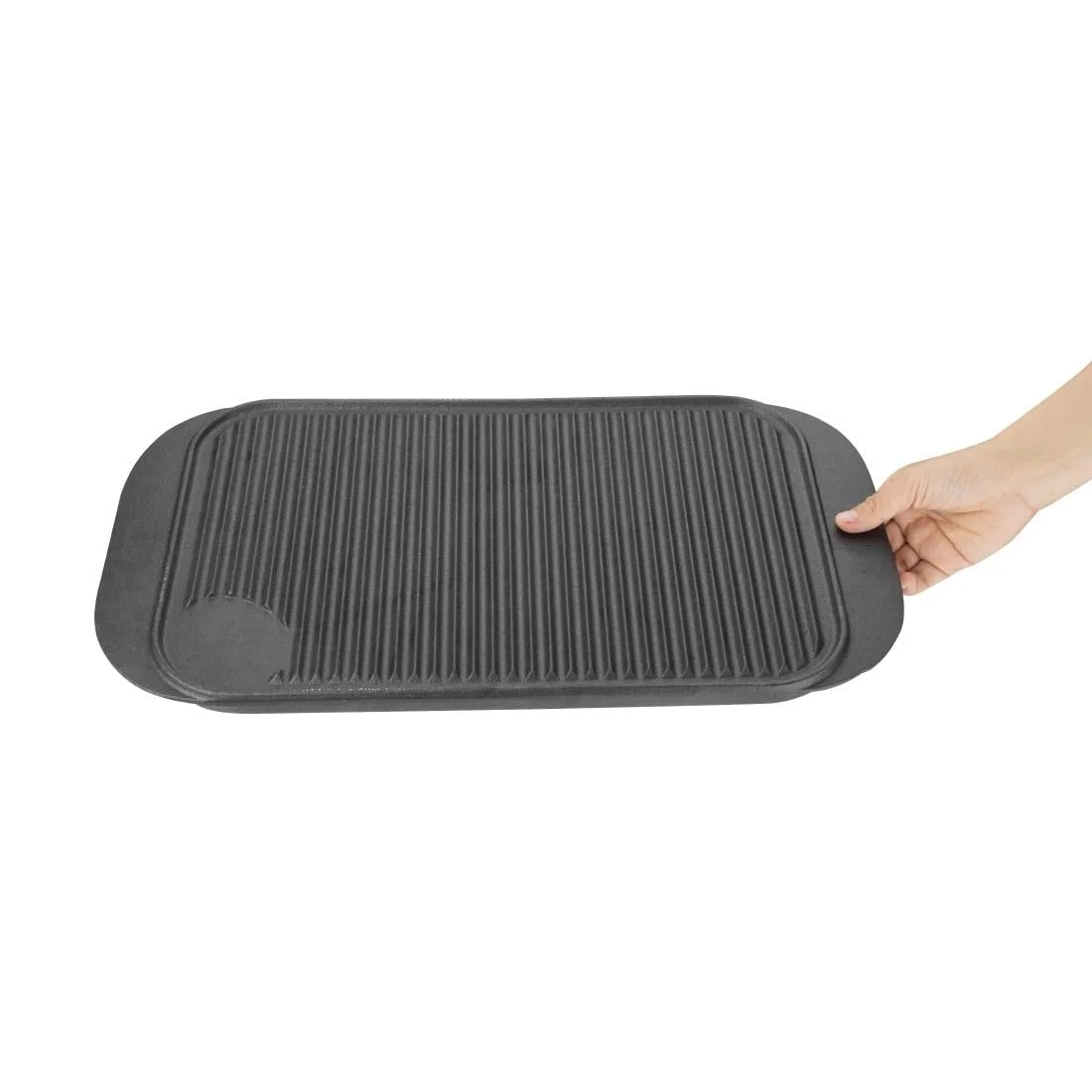 Vogue Reversible Cast Iron Double Griddle Pan - Image 4