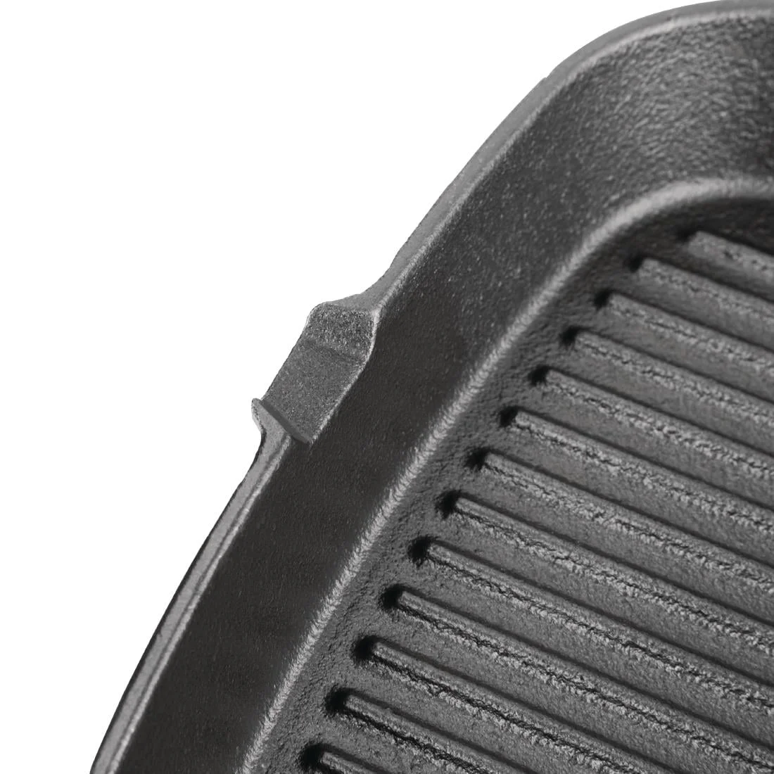 Vogue Square Cast Iron Ribbed Skillet Pan - Image 2