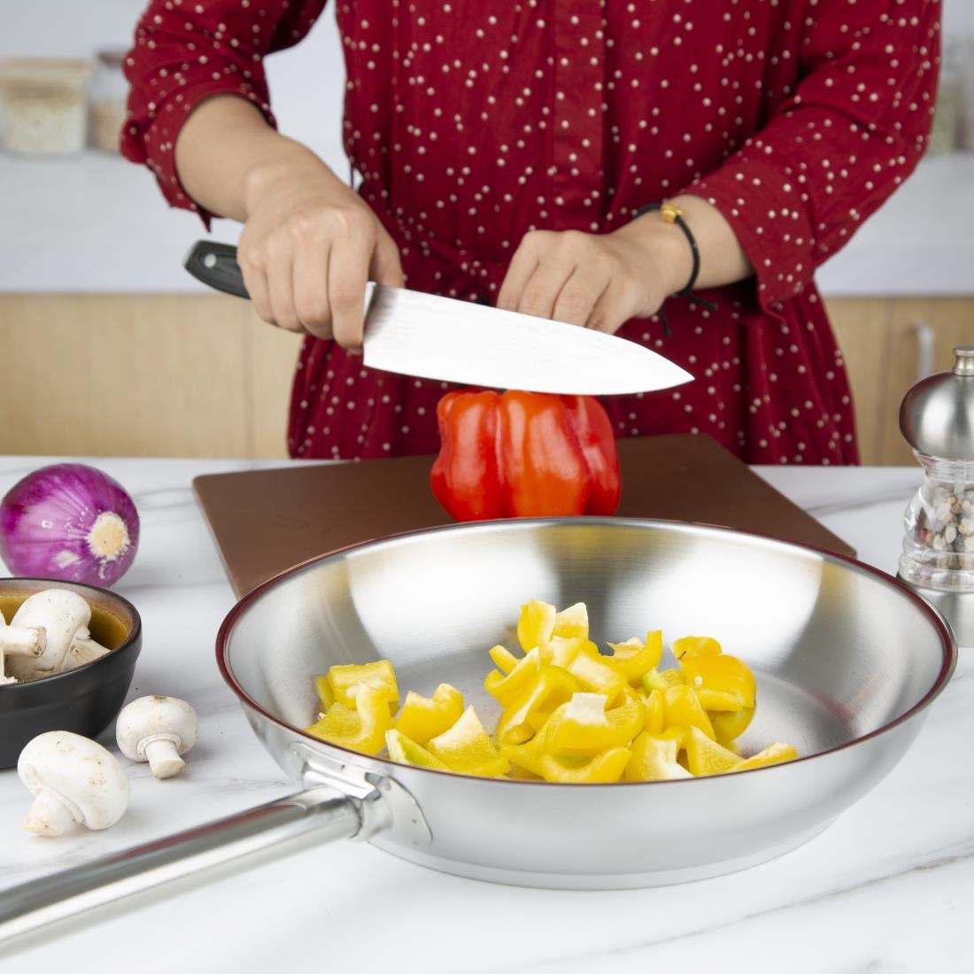 Vogue Stainless Steel Induction Frying Pan 280mm