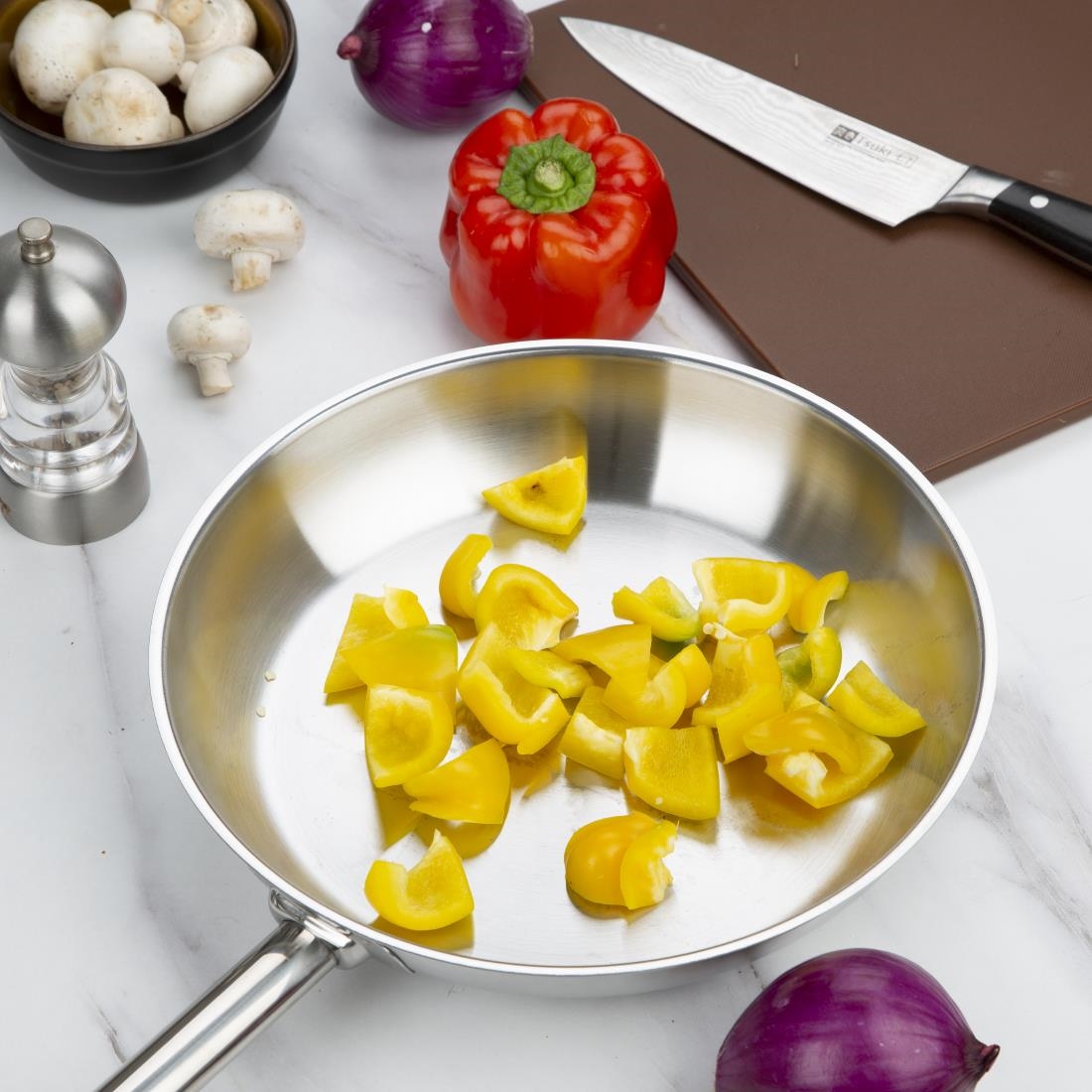 Vogue Stainless Steel Induction Frying Pan 280mm