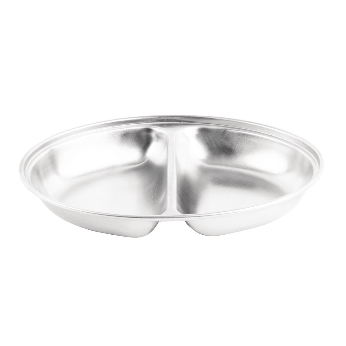 "Olympia Oval Vegetable Dish Two Compartments 200mm"