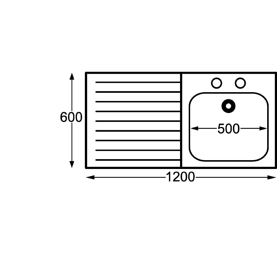 Franke Sissons Self Assembly Stainless Steel Sink Left Hand Drainer 1200x600mm