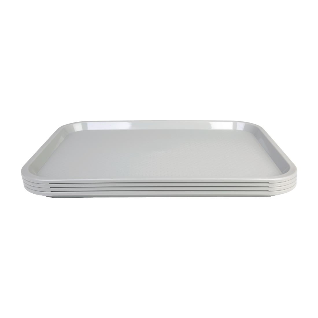 Kristallon Plastic Fast Food Tray Grey Medium