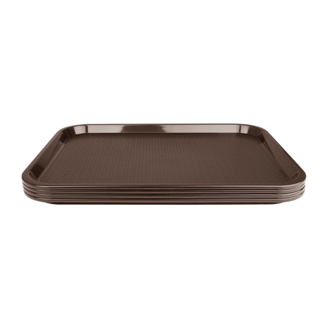Kristallon Plastic Fast Food Tray Brown Medium