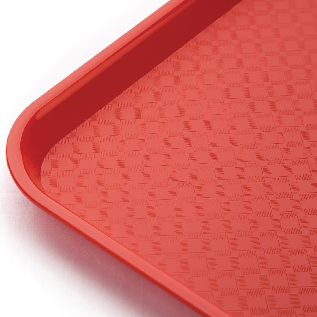 Kristallon Plastic Fast Food Tray Red Medium