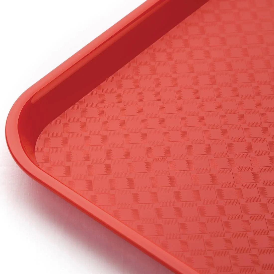 Kristallon Plastic Fast Food Tray Red Medium - Image 3