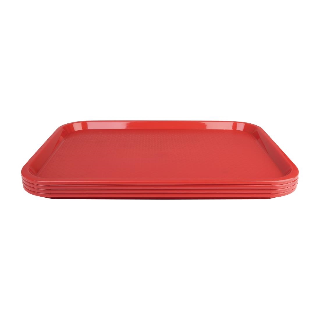 Kristallon Plastic Fast Food Tray Red Medium