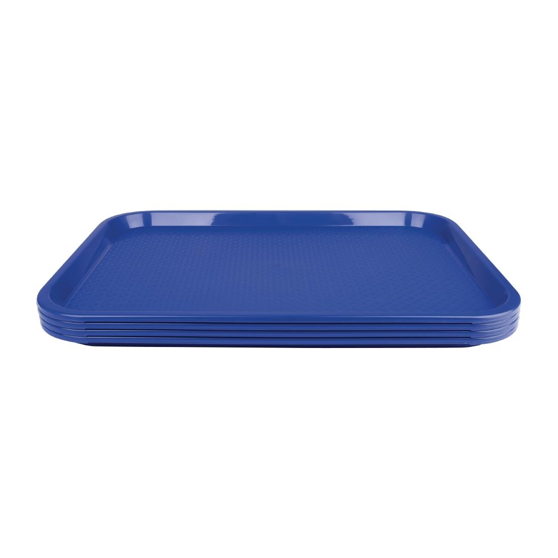 Kristallon Plastic Fast Food Tray Blue Medium