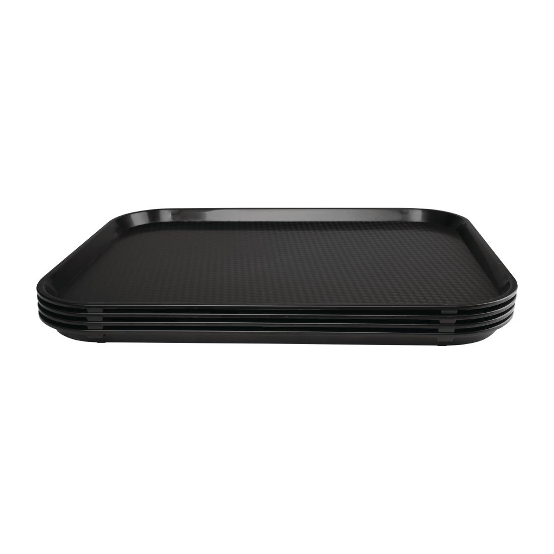Kristallon Plastic Fast Food Tray Black Large
