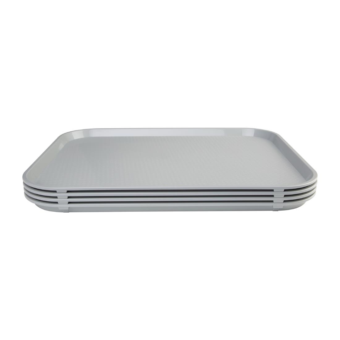 Kristallon Plastic Fast Food Tray Grey Large