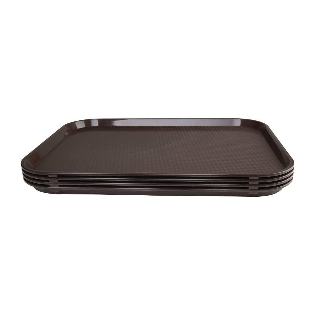 Kristallon Plastic Fast Food Tray Brown Large