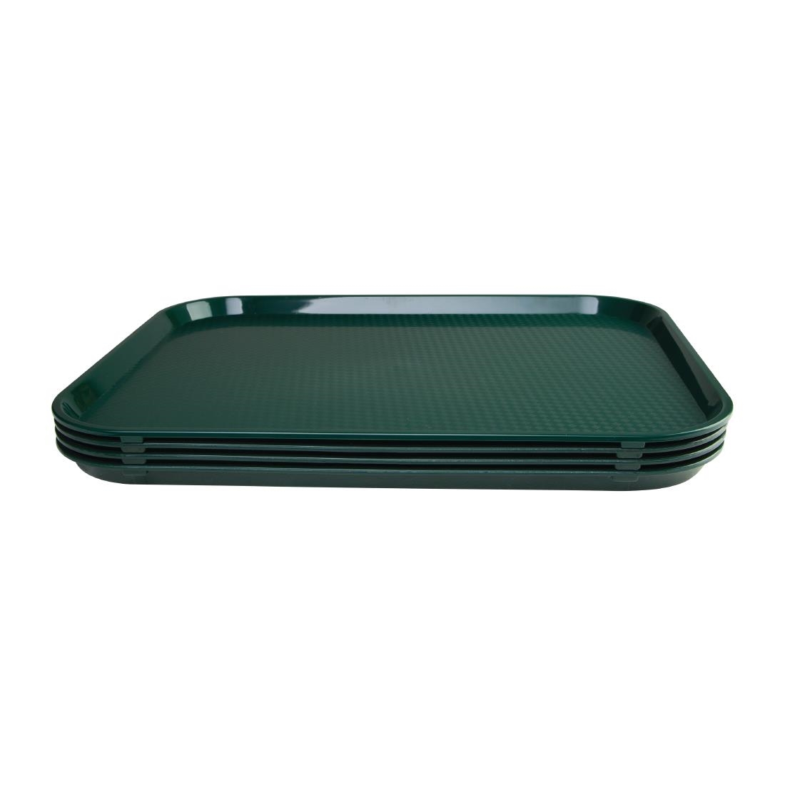 Kristallon Plastic Fast Food Tray Green Large