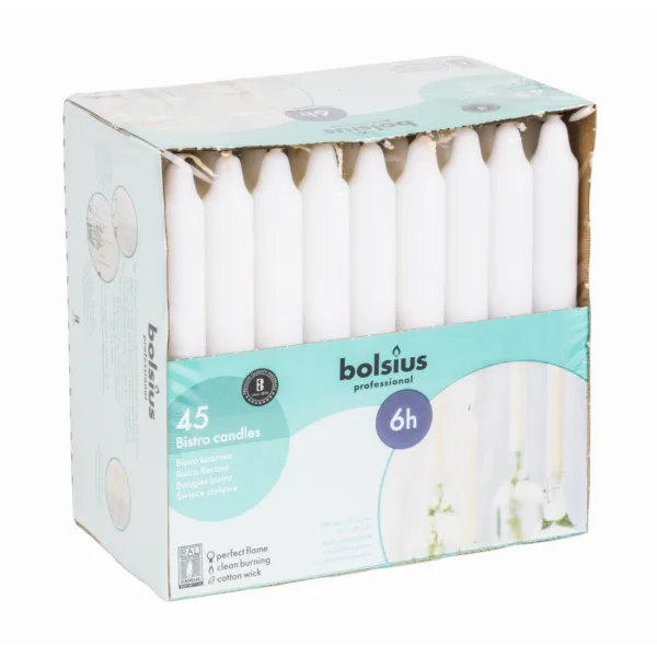 White Bistro 7inch Candles