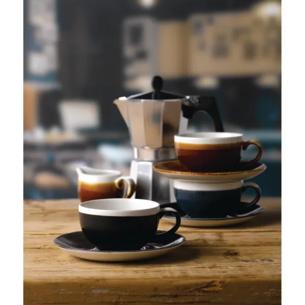 Churchill Monochrome Cappuccino Cup Onyx Black 225ml