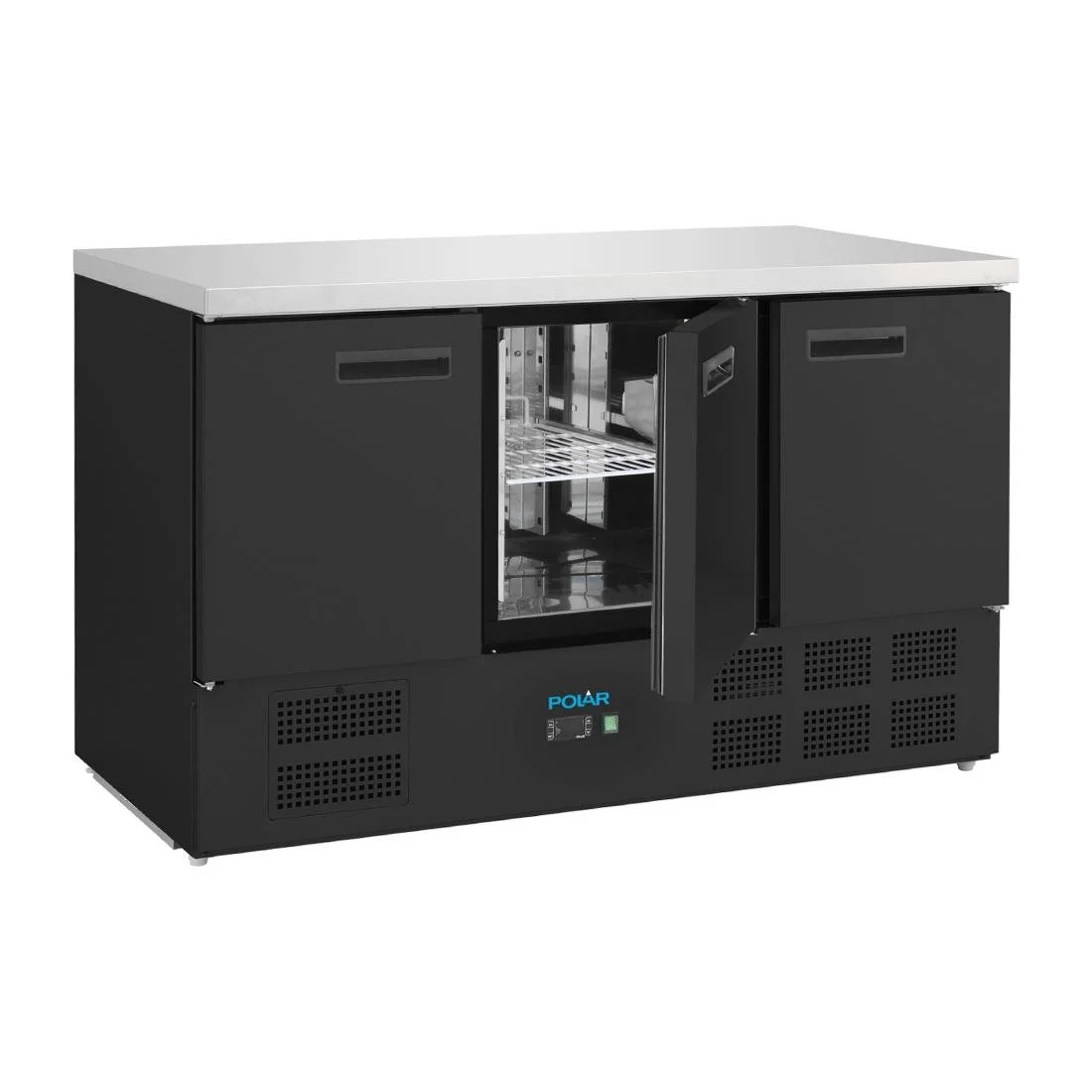 Polar G-Series Triple Door Counter Fridge Black 368Ltr - Image 1