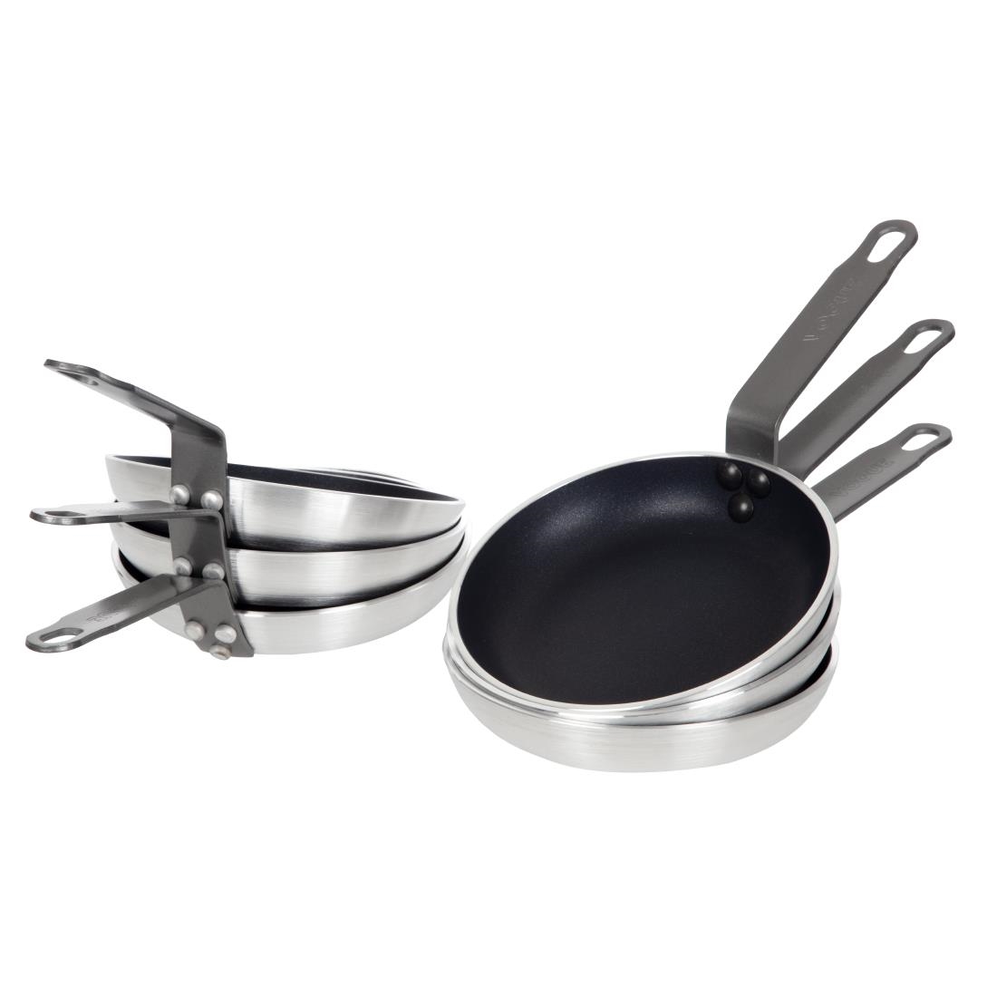 Pack of 6 Vogue Non-Stick Platinum Frypans, 3 Times Coated Teflon, Scratch Resistant