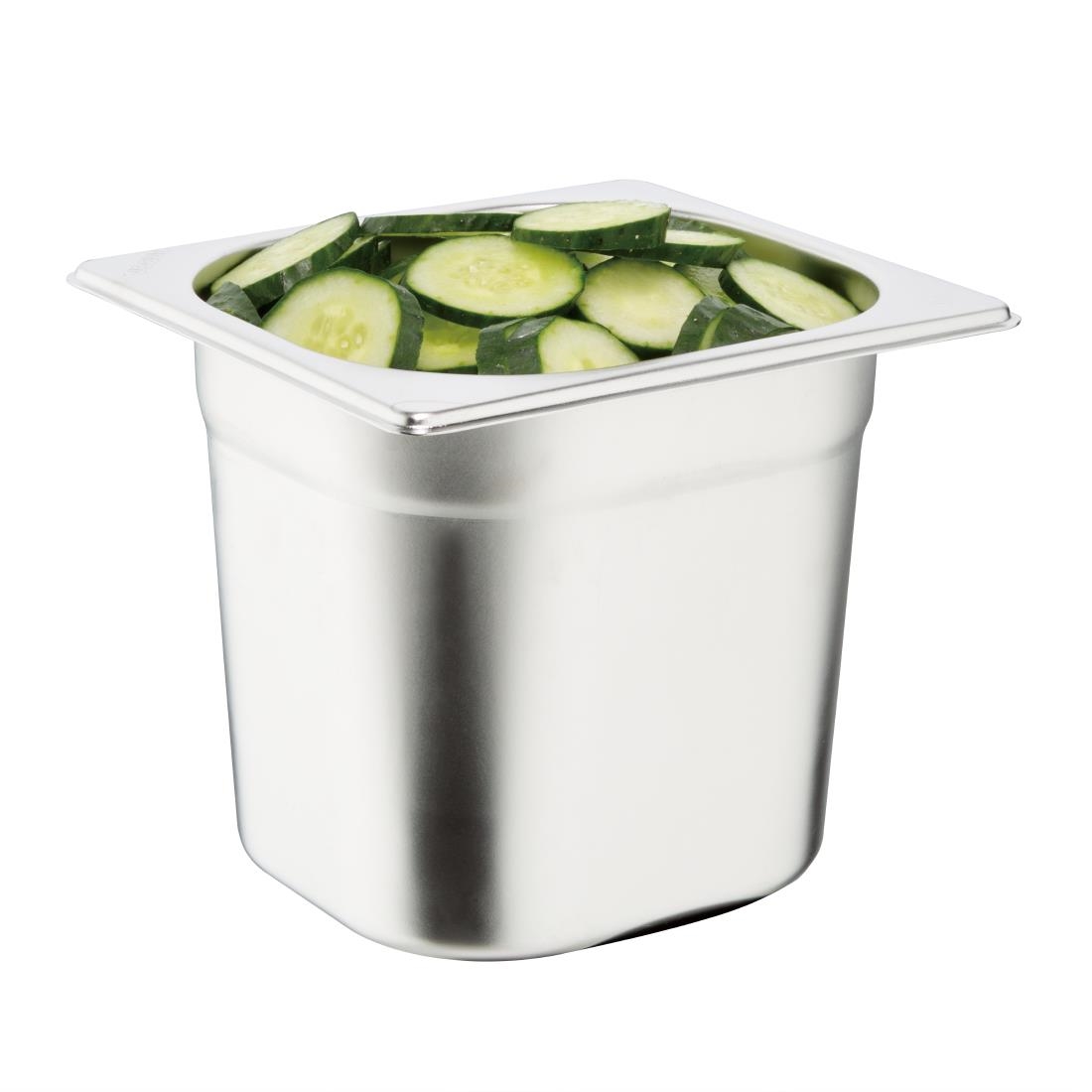 Vogue Stainless Steel Gastronorm Pan Set 6 x 1/6 with Lids