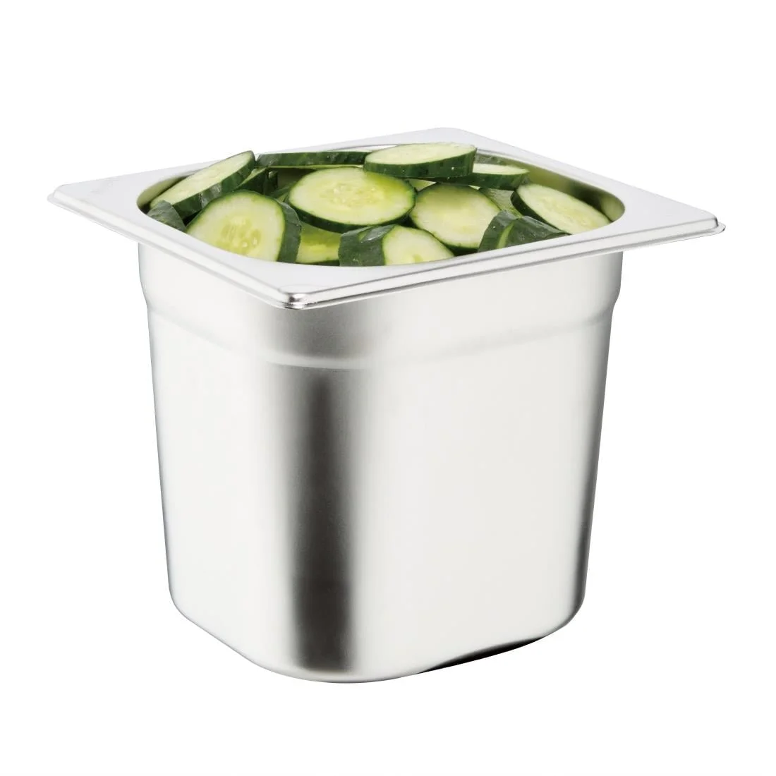 Vogue Stainless Steel Gastronorm Pan Set 6 x 1/6 with Lids - Image 4