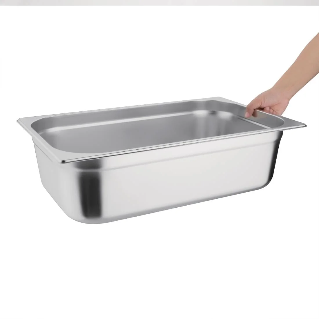Vogue Stainless Steel 1/1 Gastronorm Pan with Lid - Image 4