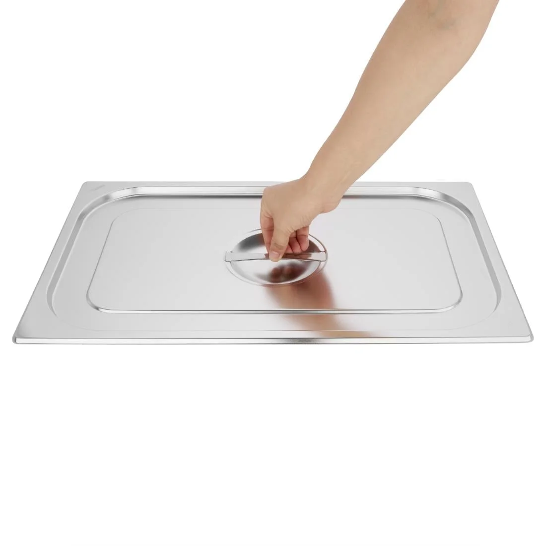 Vogue Stainless Steel 1/1 Gastronorm Pan with Lid - Image 6