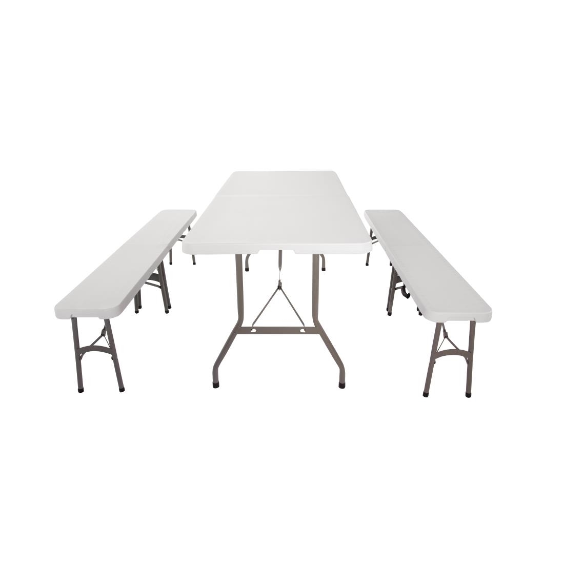 Special Offer Bolero 6ft Centre Folding Table with Two Folding Benches