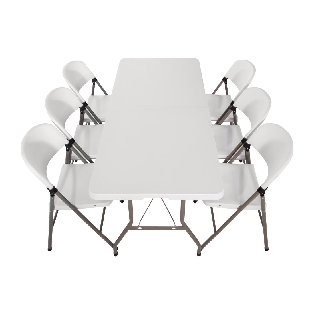Special Offer Bolero 6ft Centre Folding Table with Six Folding Chairs