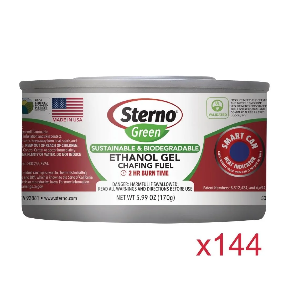 Sterno Green Ethanol Gel Chafing Fuel 2 Hour (144 Pack) - Image 1