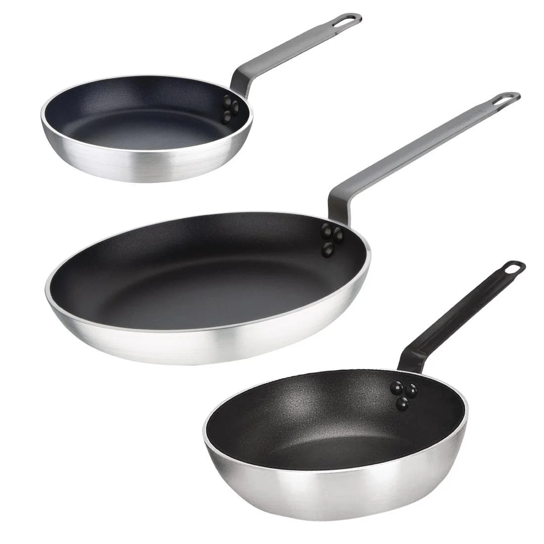 Vogue Cook Like A Pro 3-Piece Aluminium Non-Stick Frying Pan & Sauté Pan Set - Image 1