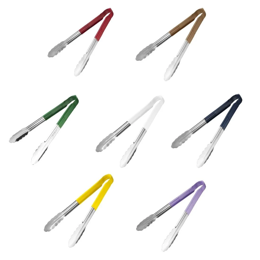 Hygiplas 300mm Colour Coded Tong Set (7 Colours)