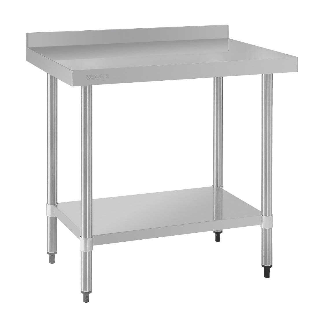 Vogue Stainless Steel Prep Table with Upstand 900mm