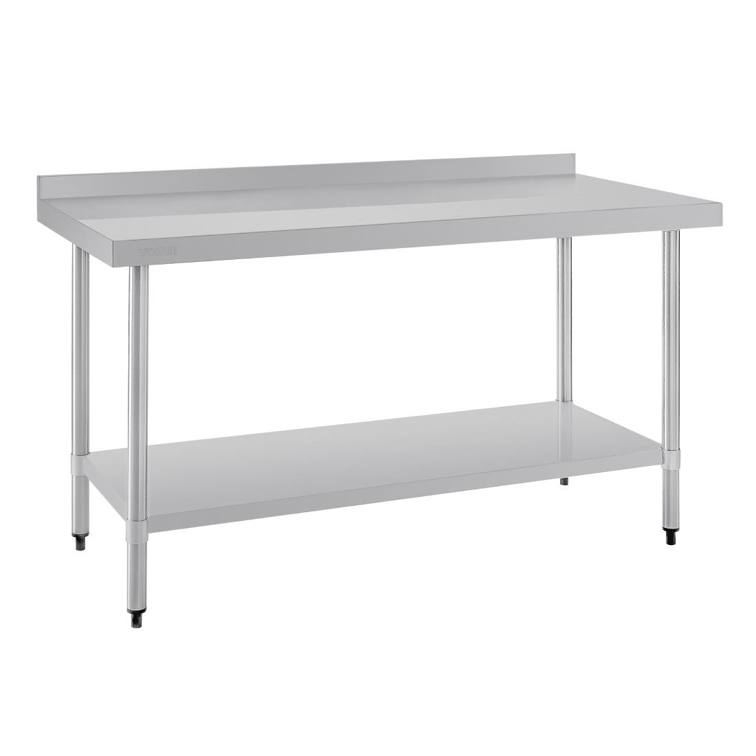 Vogue Stainless Steel Prep Table with Upstand 1500mm