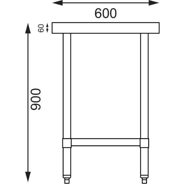 Vogue Stainless Steel Prep Table 1800mm
