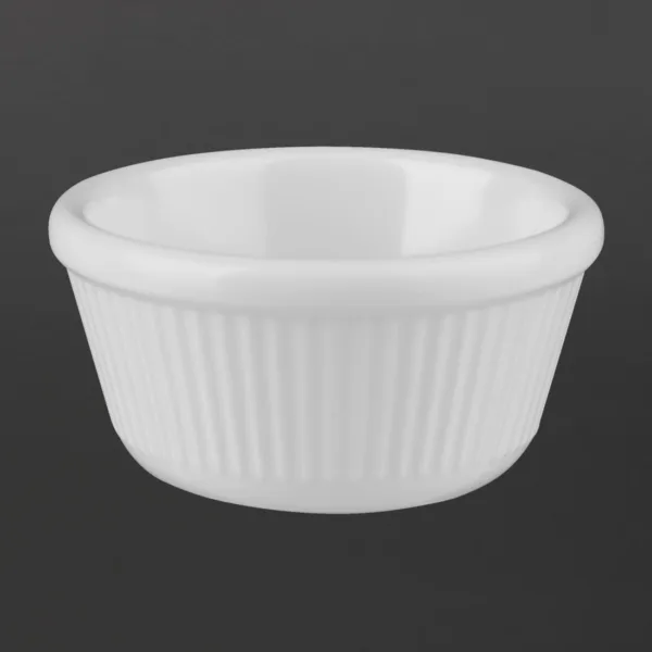 Kristallon Melamine Fluted Ramekins White 70mm