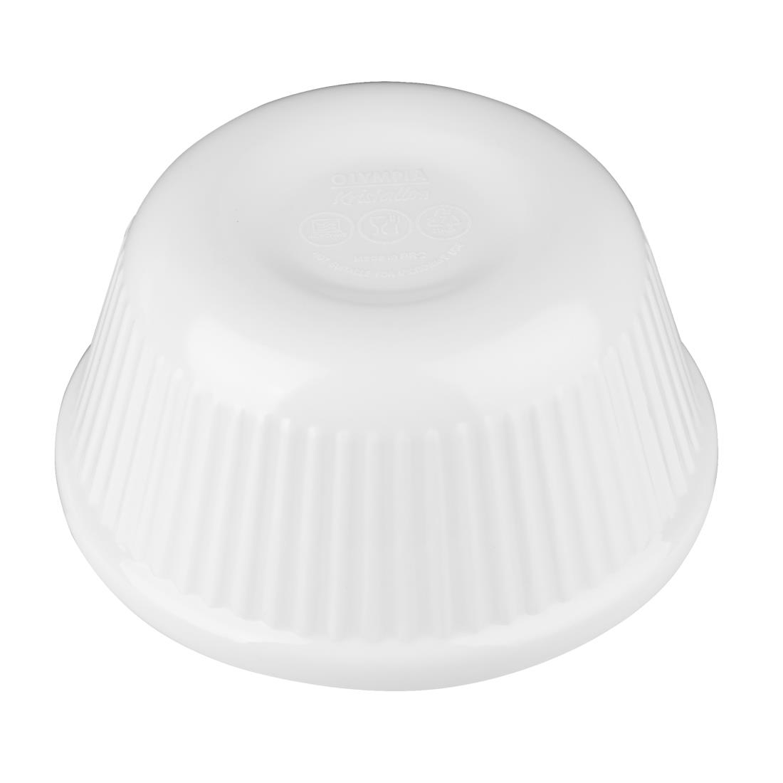 Kristallon Melamine Fluted Ramekins White 70mm