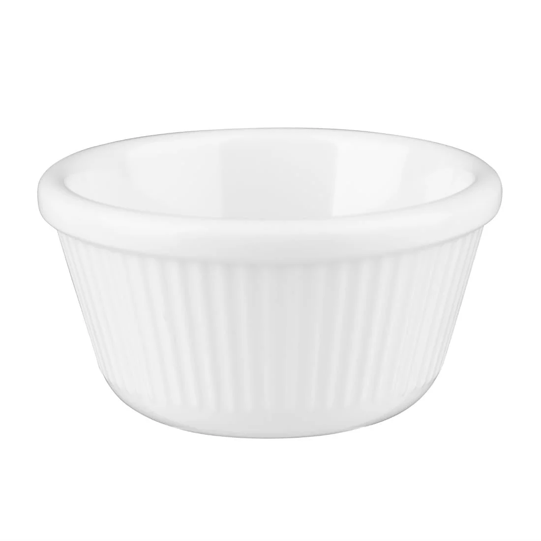 Kristallon Melamine Fluted Ramekins White 76mm - Image 2