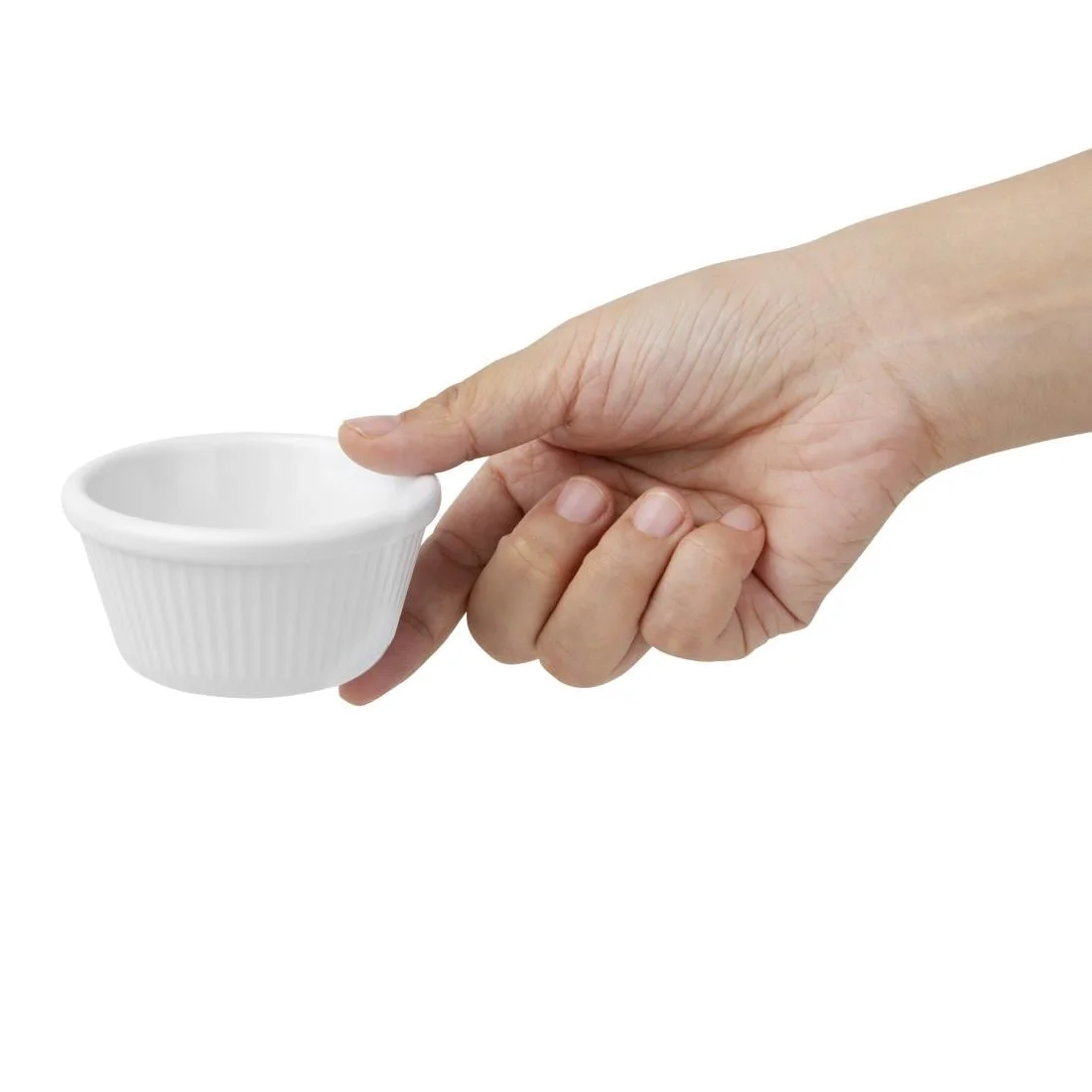 Kristallon Melamine Fluted Ramekins White 76mm - Image 6