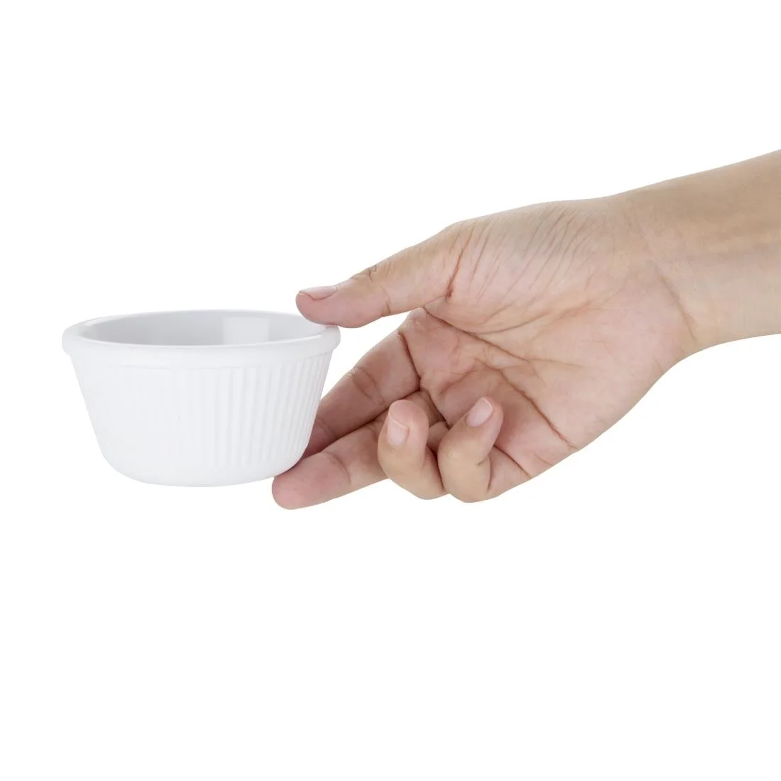 Kristallon Melamine Fluted Ramekins White 89mm - Image 6
