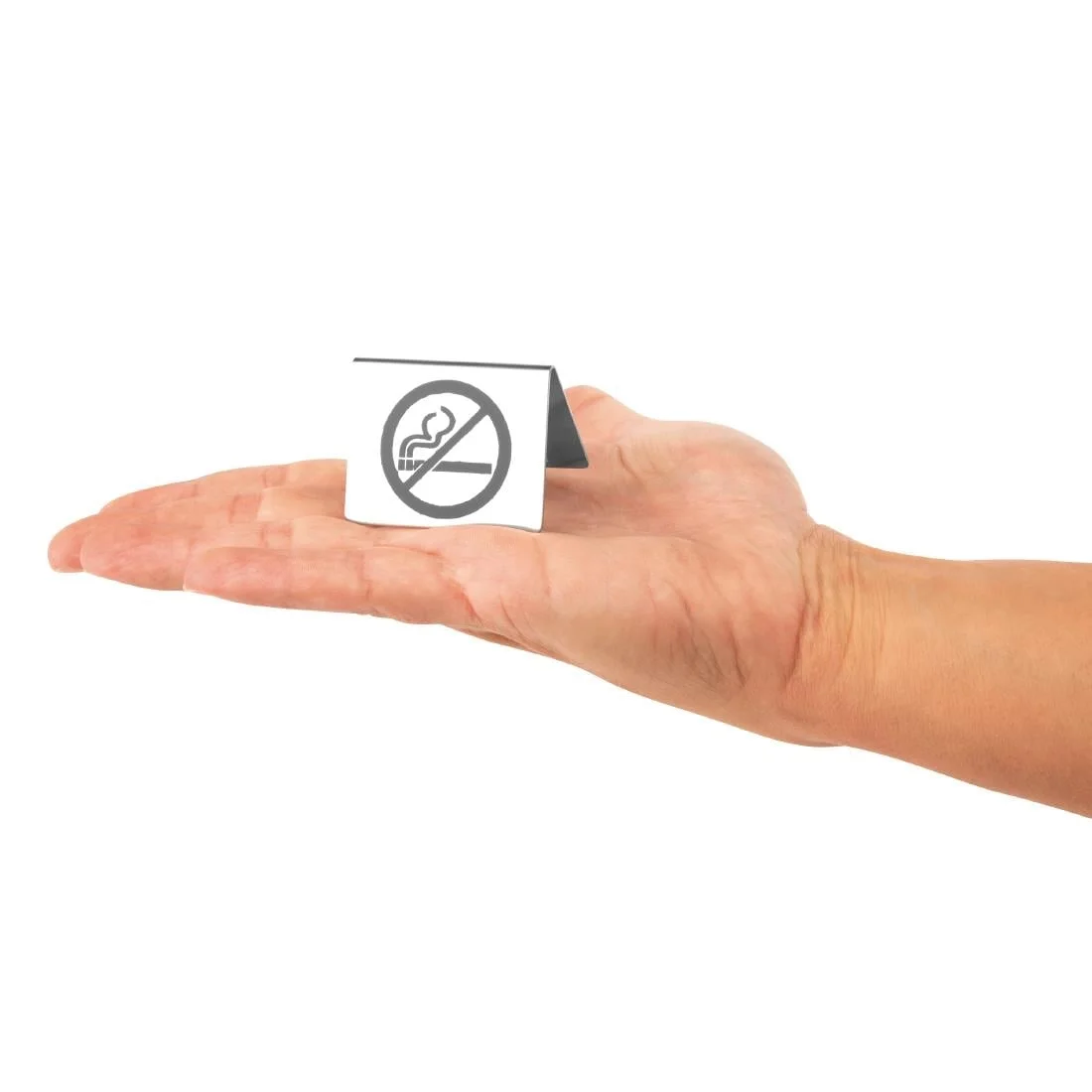 Brushed Steel No Smoking Table Sign - Image 3