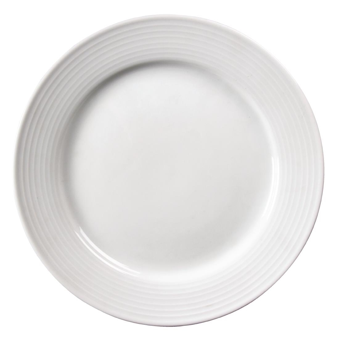 Olympia Linear Wide Rimmed Plates 250mm