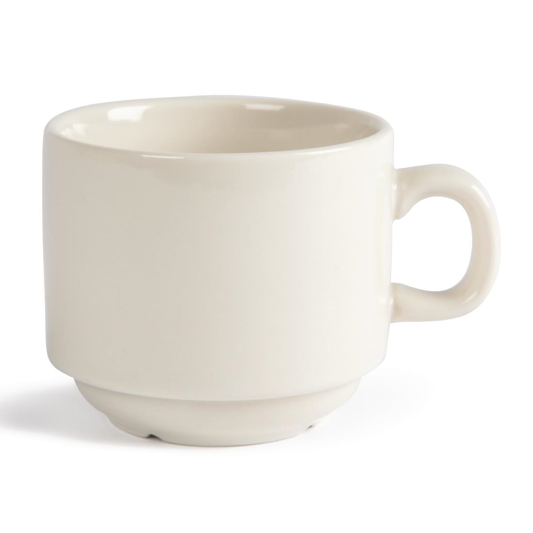 Olympia Ivory Stacking Tea Cups 206ml 7.5oz
