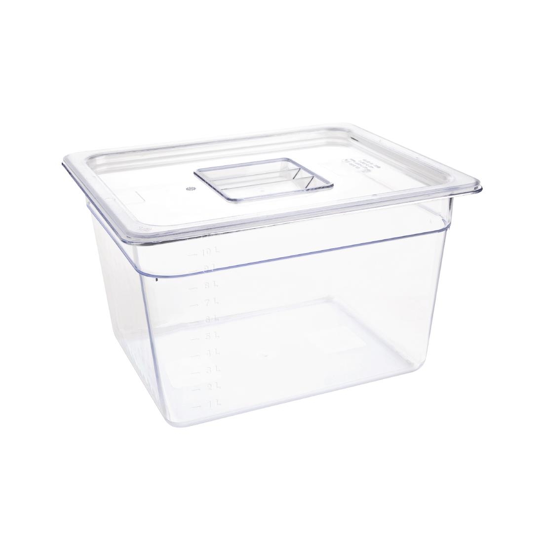 Vogue Polycarbonate 1/2 Gastronorm Container 200mm Clear