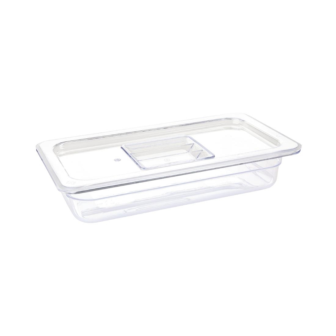 Vogue Polycarbonate 1/3 Gastronorm Container 65mm Clear