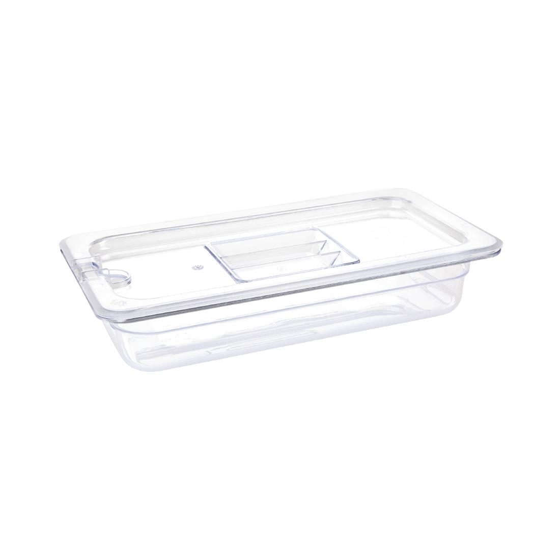 Vogue Polycarbonate 1/3 Gastronorm Container 65mm Clear