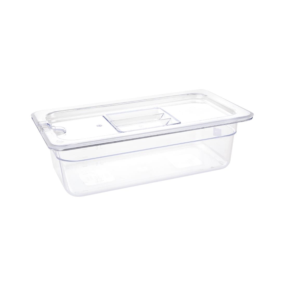 Vogue Polycarbonate 1/3 Gastronorm Container 100mm Clear