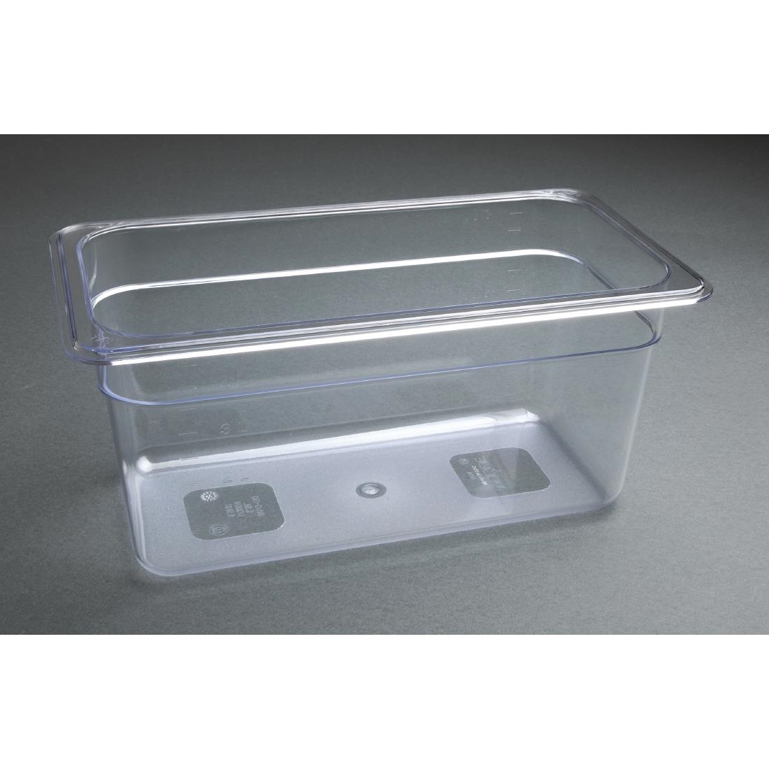 Vogue Polycarbonate 1/3 Gastronorm Container 150mm Clear
