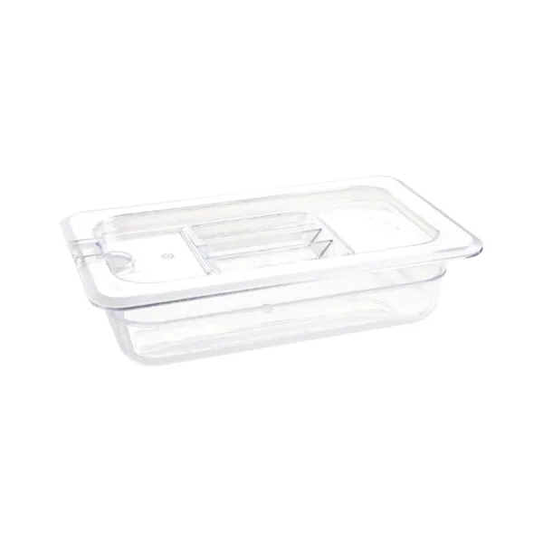 Vogue Polycarbonate 1/4 Gastronorm Container 65mm Clear